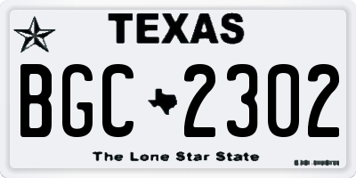TX license plate BGC2302