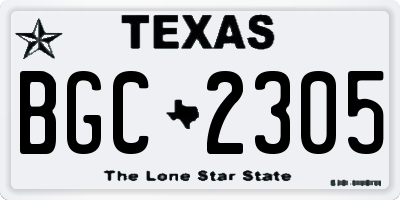 TX license plate BGC2305