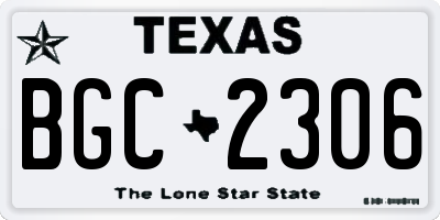 TX license plate BGC2306