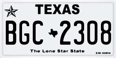 TX license plate BGC2308