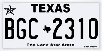 TX license plate BGC2310