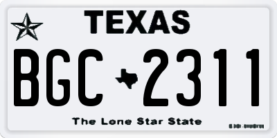 TX license plate BGC2311