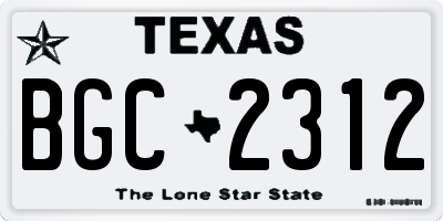 TX license plate BGC2312