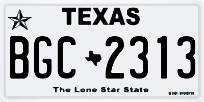 TX license plate BGC2313