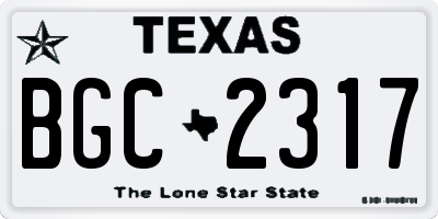 TX license plate BGC2317