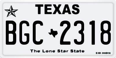 TX license plate BGC2318