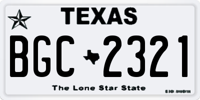 TX license plate BGC2321