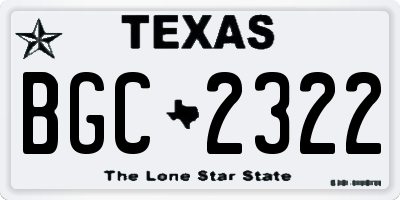 TX license plate BGC2322