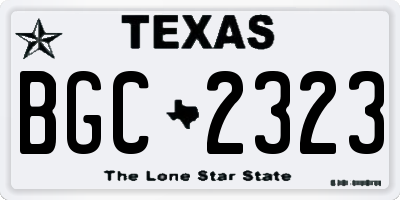 TX license plate BGC2323
