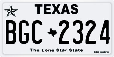 TX license plate BGC2324