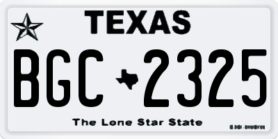 TX license plate BGC2325