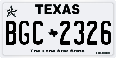 TX license plate BGC2326
