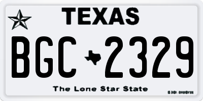 TX license plate BGC2329