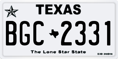 TX license plate BGC2331