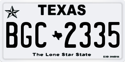 TX license plate BGC2335