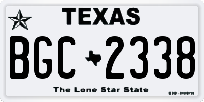 TX license plate BGC2338
