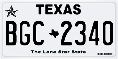 TX license plate BGC2340