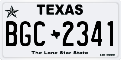 TX license plate BGC2341