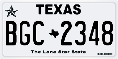 TX license plate BGC2348