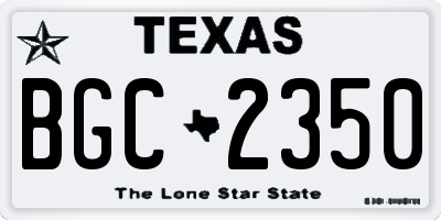 TX license plate BGC2350