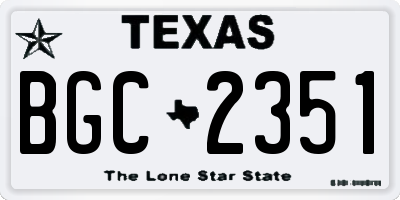 TX license plate BGC2351