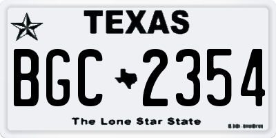 TX license plate BGC2354