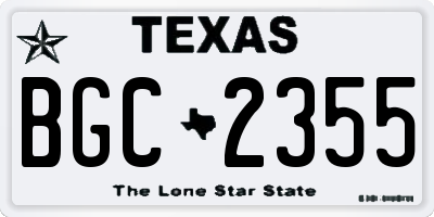 TX license plate BGC2355