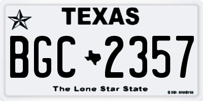 TX license plate BGC2357