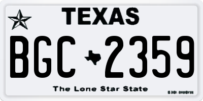 TX license plate BGC2359