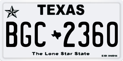 TX license plate BGC2360