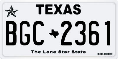 TX license plate BGC2361
