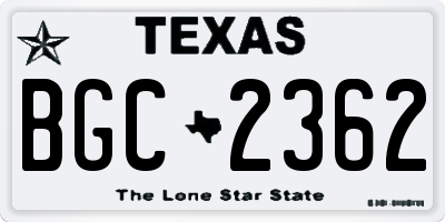 TX license plate BGC2362