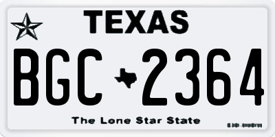 TX license plate BGC2364