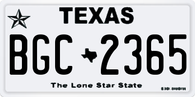 TX license plate BGC2365