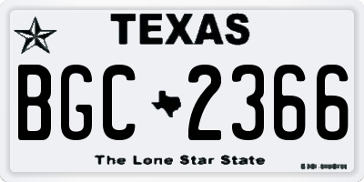 TX license plate BGC2366