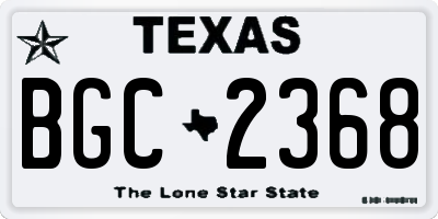 TX license plate BGC2368