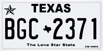 TX license plate BGC2371