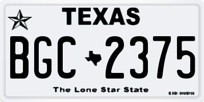 TX license plate BGC2375