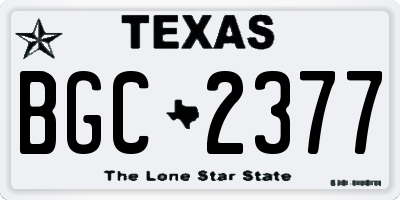 TX license plate BGC2377