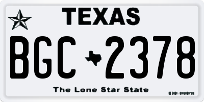 TX license plate BGC2378