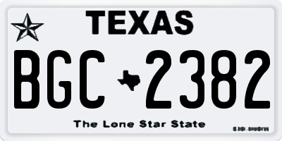 TX license plate BGC2382
