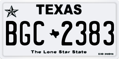 TX license plate BGC2383