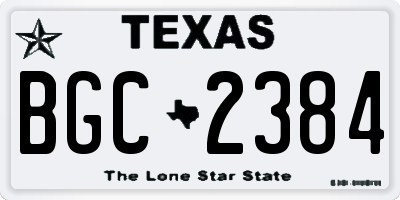 TX license plate BGC2384