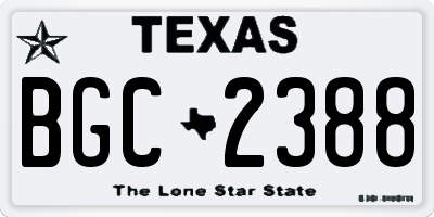 TX license plate BGC2388