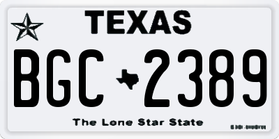 TX license plate BGC2389