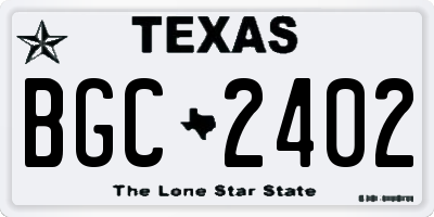 TX license plate BGC2402