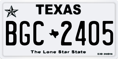 TX license plate BGC2405