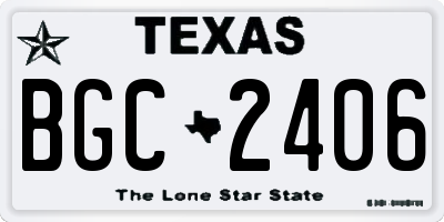 TX license plate BGC2406