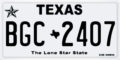 TX license plate BGC2407