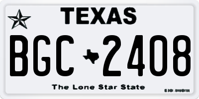 TX license plate BGC2408